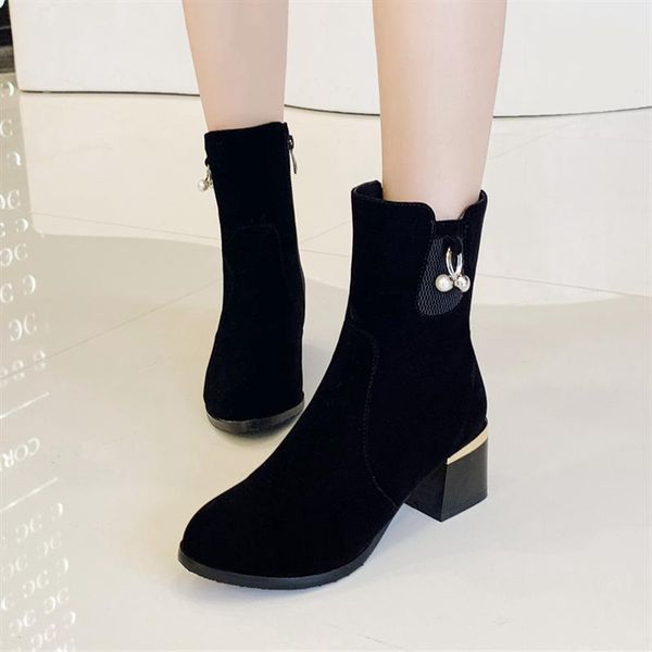 boots plus size 34-43 2021 women flock ankle spring autumn high heel woman ladies party fashion shoes women's, Black
boots plus size 34-43 2021 women flock ankle spring autumn high heel woman ladies party fashion shoes women's, Black