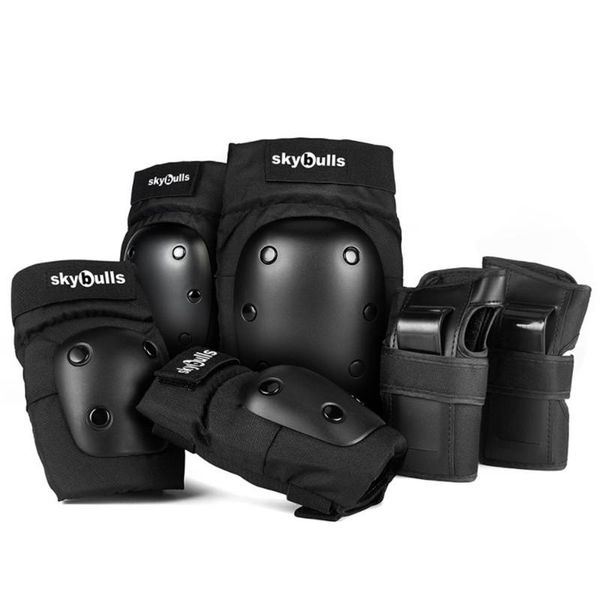 elbow & knee pads 6 pcs adults kids black protective gear and wrist guard for rollerblading skateboard cycling skating bike, Black;gray
elbow & knee pads 6 pcs adults kids black protective gear and wrist guard for rollerblading skateboard cycling skating bike, Black;gray