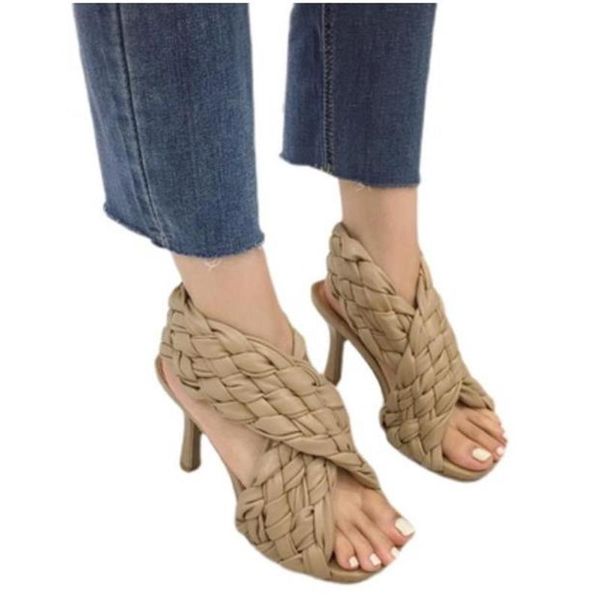 sandals stiletto high heels fashion women gladiator weave peep toe slip on rome slides dress shoes for plus size 42, Black
sandals stiletto high heels fashion women gladiator weave peep toe slip on rome slides dress shoes for plus size 42, Black