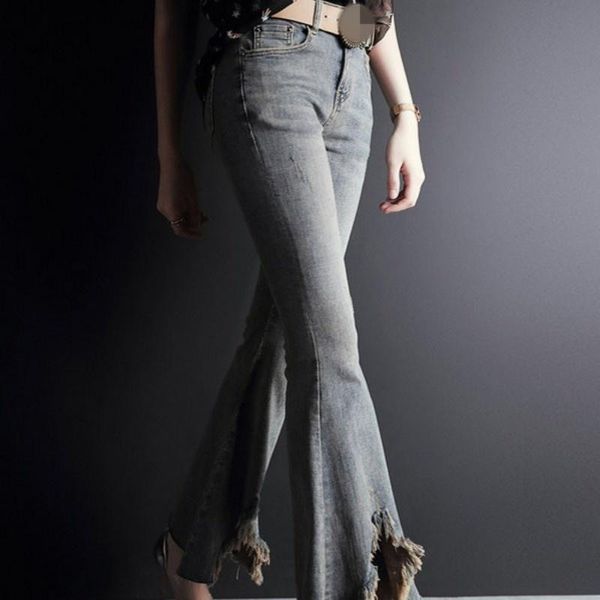 women's jeans tassel flare women autumn slim high waist denim pants female streetwear office lady vintage bell bottom, Blue
women's jeans tassel flare women autumn slim high waist denim pants female streetwear office lady vintage bell bottom, Blue