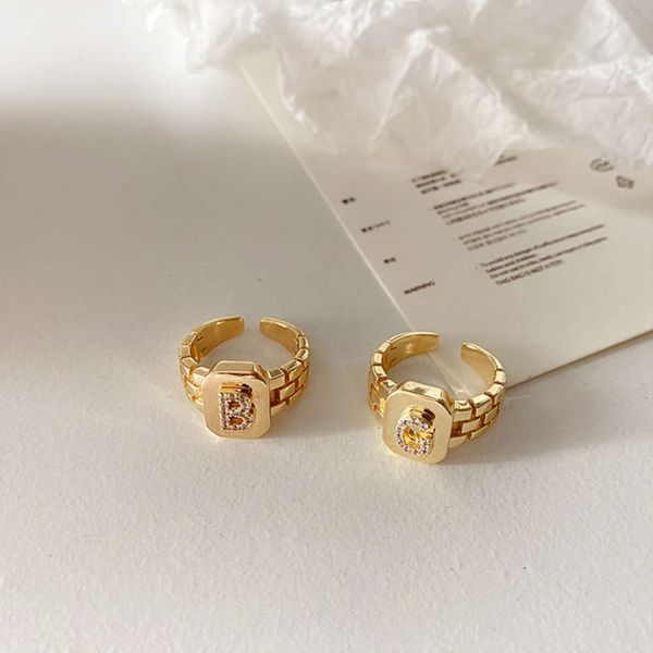 french zircon alphabet band open simple and versatile temperament fashion ring cold wind, Black
french zircon alphabet band open simple and versatile temperament fashion ring cold wind, Black