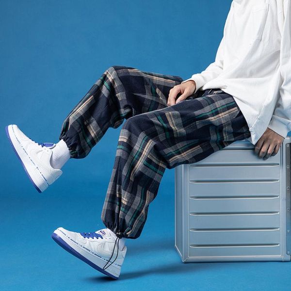 men's pants high street plaid men spring autumn ins tide loose straight wide leg handsome bundle feet baggy joggers plus size, Black
men's pants high street plaid men spring autumn ins tide loose straight wide leg handsome bundle feet baggy joggers plus size, Black