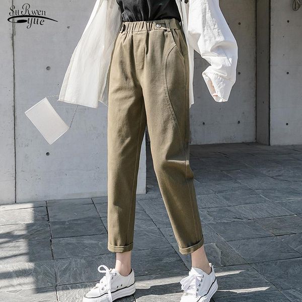 women's pants & capris casual harem women high waist 2021 autumn fashion trousers apricot cargo streetwear clothes 17422, Black;white
women's pants & capris casual harem women high waist 2021 autumn fashion trousers apricot cargo streetwear clothes 17422, Black;white