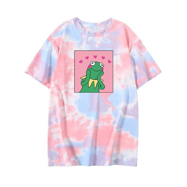 women's t-shirt cartoon cute shy little frog printing tie dye women japanese korean college harajuku style streetwear summer female, White
women's t-shirt cartoon cute shy little frog printing tie dye women japanese korean college harajuku style streetwear summer female, White
