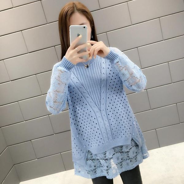 women's sweaters room 107333, 8 rows, 2 rows.) fake two round collar lace sleeve hollow knitted 54, White;black
women's sweaters room 107333, 8 rows, 2 rows.) fake two round collar lace sleeve hollow knitted 54, White;black
