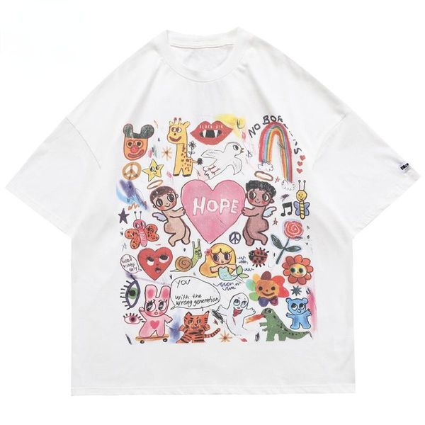 men's t-shirts cute funny angel animals painting print oversized t-shirt men harajuku college style hip hop tee summer streetwear, White;black
men's t-shirts cute funny angel animals painting print oversized t-shirt men harajuku college style hip hop tee summer streetwear, White;black