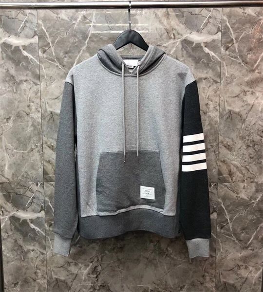 t shirt fashion tb thom brand hooded men sweatshirts hoodies patchwork casual sportswear coat panelled pullovers men's clothing, White;black
t shirt fashion tb thom brand hooded men sweatshirts hoodies patchwork casual sportswear coat panelled pullovers men's clothing, White;black