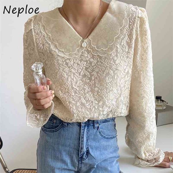 heavy work lace hook flower solid blouse women double peter pan collar pullover loose blusas flare long sleeve shirt ol 210422, White
heavy work lace hook flower solid blouse women double peter pan collar pullover loose blusas flare long sleeve shirt ol 210422, White