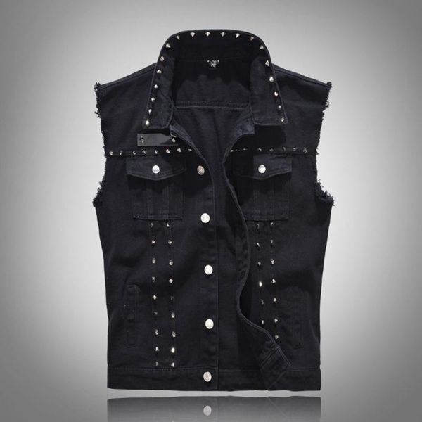 men's vests spring denim vest men british style rivet cowboy sleeveless jackets fashion slim fit black jean waistcoat 5xl, Black;white
men's vests spring denim vest men british style rivet cowboy sleeveless jackets fashion slim fit black jean waistcoat 5xl, Black;white