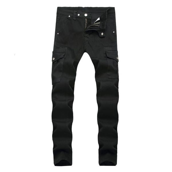 fashion ny jeans stretchy slim fit pant casual men long denim, Blue
