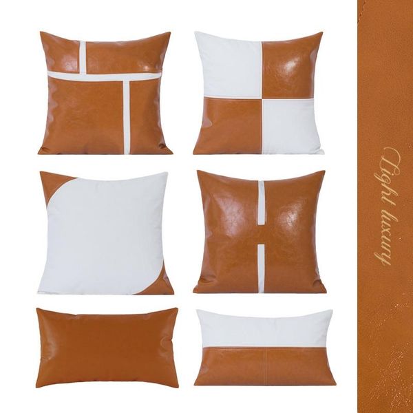 cushion/decorative pillow modern american cushion cover pu leather canvas stitching decorative pillows model room soft sofa waist back throw
cushion/decorative pillow modern american cushion cover pu leather canvas stitching decorative pillows model room soft sofa waist back throw