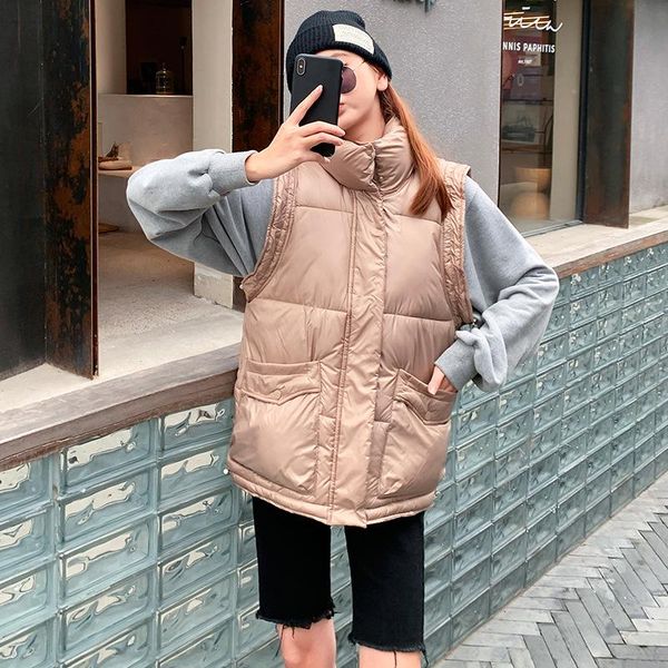 women's vests short waistcoat autumn/winter 2021 korean version of loose bright cotton-padded jacket vest, Black;white
women's vests short waistcoat autumn/winter 2021 korean version of loose bright cotton-padded jacket vest, Black;white