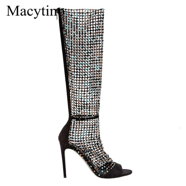 sandals summer ladies high heel sandals with rhinestone sequins hollow long tube stiletto fashion party xb0x, Black
sandals summer ladies high heel sandals with rhinestone sequins hollow long tube stiletto fashion party xb0x, Black