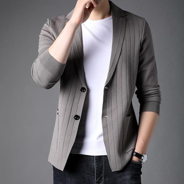 men's suits & blazers spring and autumn men striped casual suit jacket knitting coat slim fit streetwear social costume homme plus size, White;black
men's suits & blazers spring and autumn men striped casual suit jacket knitting coat slim fit streetwear social costume homme plus size, White;black