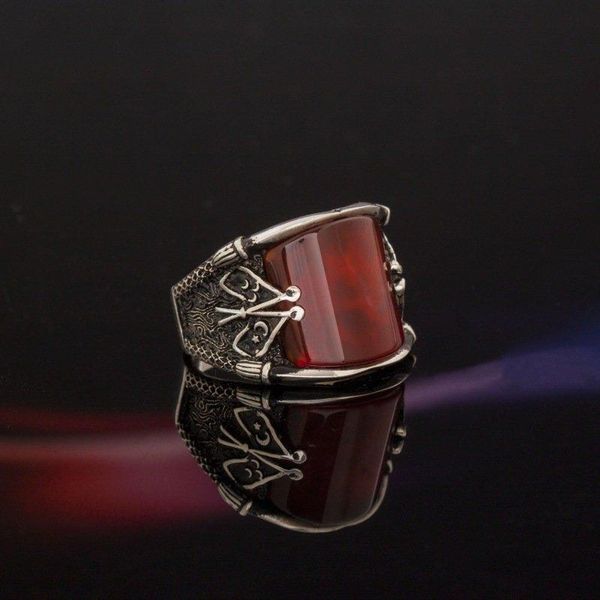 sterling agate stone moon star and three crescent flag patterned silver ri fashion turkish premium quality handmade jawelery cluster rings, Golden;silver
sterling agate stone moon star and three crescent flag patterned silver ri fashion turkish premium quality handmade jawelery cluster rings, Golden;silver