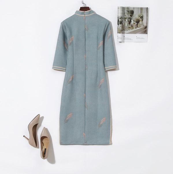 casual dresses summer chinese women long cheongsam dress elegant vintage printed traditional classy ladies qipao vestidos, Black;gray
casual dresses summer chinese women long cheongsam dress elegant vintage printed traditional classy ladies qipao vestidos, Black;gray