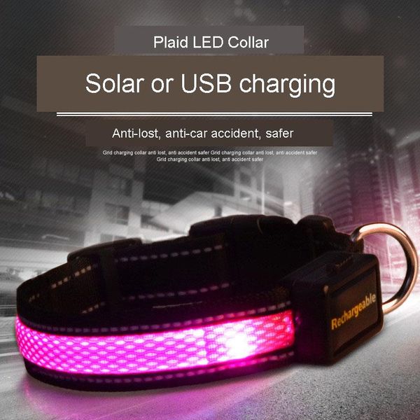 dog collars & leashes plaid nylon usb charging led collar rechargeable solar night safety flashing luminous glow for dogs
dog collars & leashes plaid nylon usb charging led collar rechargeable solar night safety flashing luminous glow for dogs