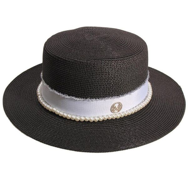 wide brim hats summer elegant retro women flat straw hat leisure sun m letter pearl breathable travel beach cap, Blue;gray
wide brim hats summer elegant retro women flat straw hat leisure sun m letter pearl breathable travel beach cap, Blue;gray