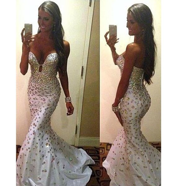 party dresses 2021 slim fitted sweetheart white mermaid prom long with heavy rhinestones, formal evening dress, White;black
party dresses 2021 slim fitted sweetheart white mermaid prom long with heavy rhinestones, formal evening dress, White;black