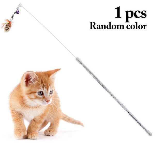 kitten teaser wand faux feather cat stick toy with bell interactive pet training random color toys
kitten teaser wand faux feather cat stick toy with bell interactive pet training random color toys