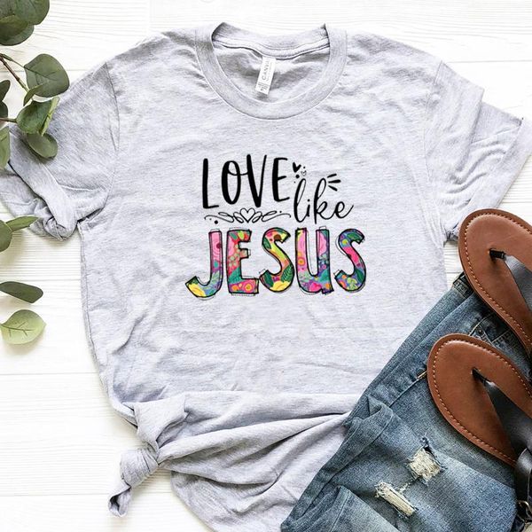 women's t-shirt love like jesus bible t shirt women cotton short sleeve crewneck t-shirts christian clothing religious faithful drop, White
women's t-shirt love like jesus bible t shirt women cotton short sleeve crewneck t-shirts christian clothing religious faithful drop, White