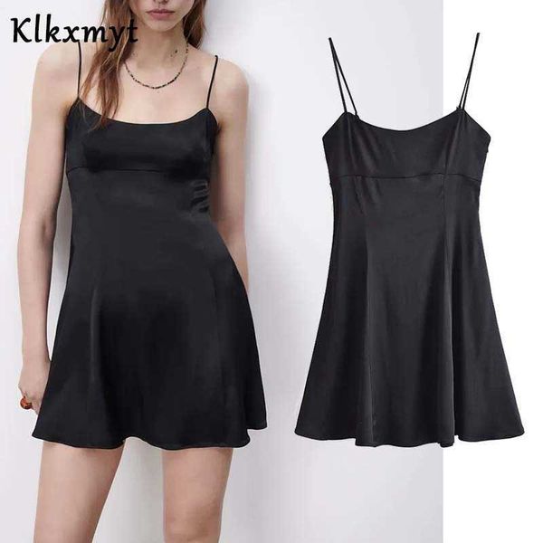 klkxmyt za woman dress black satin short es summer adjustable thin straps backless women club night es 210527, Black;gray
klkxmyt za woman dress black satin short es summer adjustable thin straps backless women club night es 210527, Black;gray