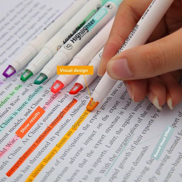 highlighters yisuremia 6pcs/set double head highlighter visual highlight markers children's graffiti marking tool office school station, Black;red
highlighters yisuremia 6pcs/set double head highlighter visual highlight markers children's graffiti marking tool office school station, Black;red