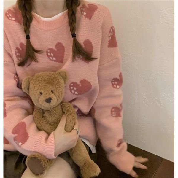 women's sweaters long-sleeved contrast color heart printing round neck sweater 2021 autumn preppy style knitted western, White;black
women's sweaters long-sleeved contrast color heart printing round neck sweater 2021 autumn preppy style knitted western, White;black