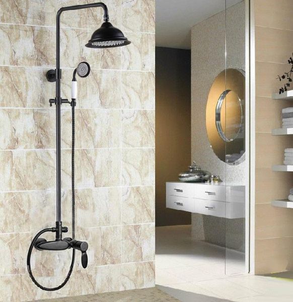 black oil rubbed bronze bathroom rainfall shower faucet 8.2" round head set mixer tap single lever handle ars432 sets
black oil rubbed bronze bathroom rainfall shower faucet 8.2" round head set mixer tap single lever handle ars432 sets
