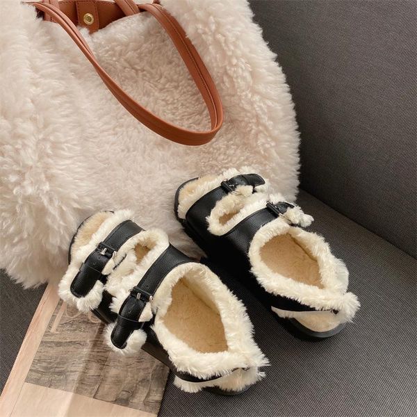 sandals woman lazy shoes thick-soled warm wool women's outside low-heeled flat autumn winter soft-soled hollow, Black
sandals woman lazy shoes thick-soled warm wool women's outside low-heeled flat autumn winter soft-soled hollow, Black