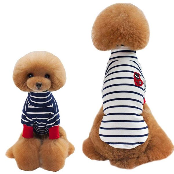 dog apparel spring and summer clothing pet clothes japanese korean striped t-shirt navy embroidered zhangzi
dog apparel spring and summer clothing pet clothes japanese korean striped t-shirt navy embroidered zhangzi