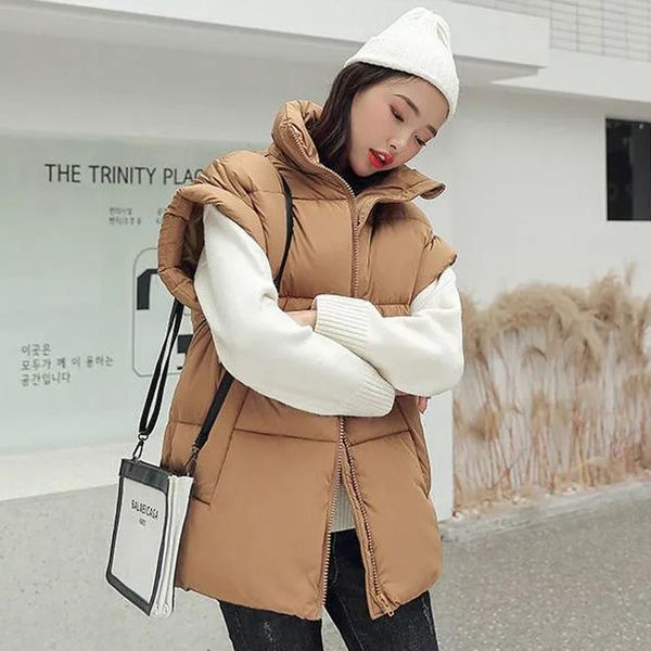 women's vests korean thick warm women loose sleeveless waistcoat black solid jacket casual lady coats 2021 autumn simple fashion, Black;white
women's vests korean thick warm women loose sleeveless waistcoat black solid jacket casual lady coats 2021 autumn simple fashion, Black;white