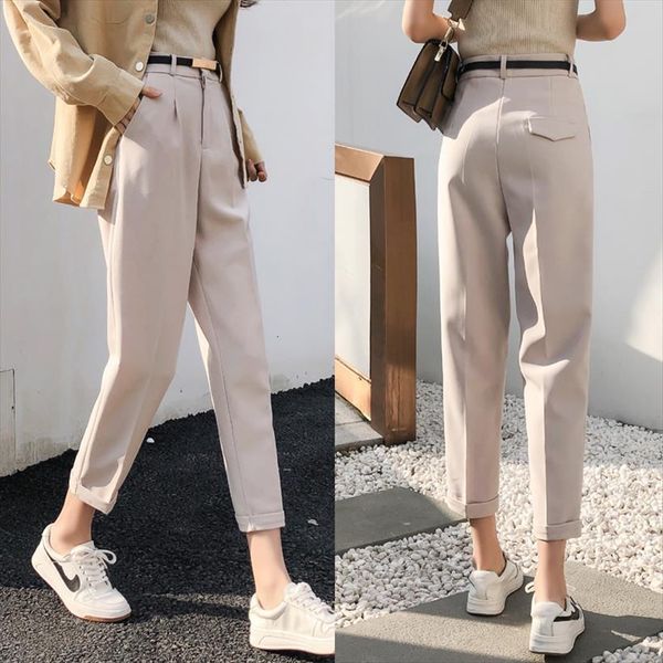elegant ol solid harem straight womens capri mujer black high waist trousers vintage spring autumn office wear, Black;white
elegant ol solid harem straight womens capri mujer black high waist trousers vintage spring autumn office wear, Black;white