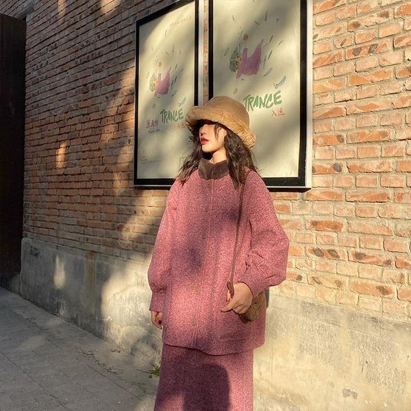 women's wool & blends alonzo mourning pink cloth dress female little short paragraph woolen coat skirts two-piece outfit, Black
women's wool & blends alonzo mourning pink cloth dress female little short paragraph woolen coat skirts two-piece outfit, Black