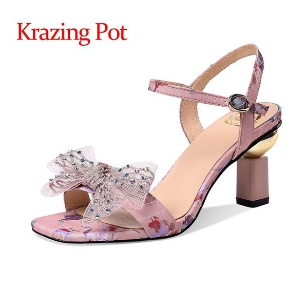 dress shoes krazing pot size 42 pig leather high heel strange style bowtie diamond printing sweet girls buckle straps sandals women l9f1, Black 
dress shoes krazing pot size 42 pig leather high heel strange style bowtie diamond printing sweet girls buckle straps sandals women l9f1, Black