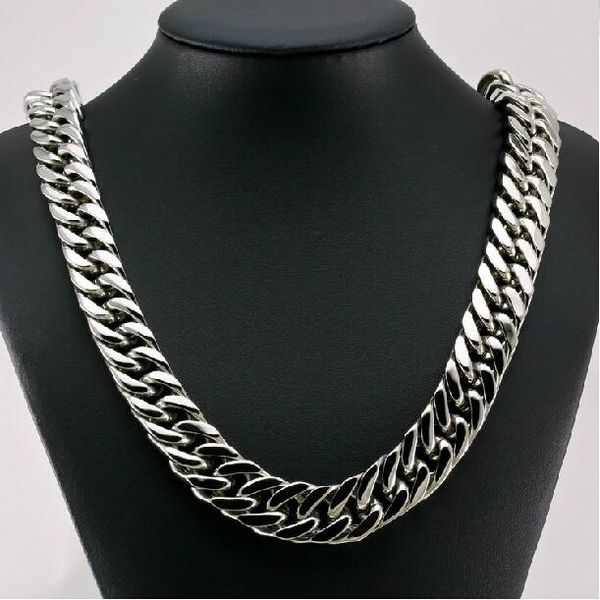 chains 17mm silver color stainless steel men's chain necklace or bracelet heavy huge jewelry curb cuban 7"-40" gift 
chains 17mm silver color stainless steel men's chain necklace or bracelet heavy huge jewelry curb cuban 7"-40" gift