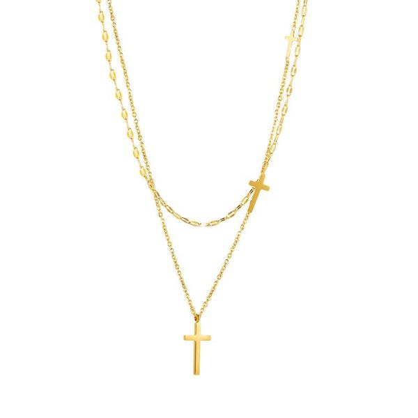 pendant necklaces jialy european punk stainless steel necklace gold two cross chain for women fashion jewelry zyn098 birthday gift, Silver
pendant necklaces jialy european punk stainless steel necklace gold two cross chain for women fashion jewelry zyn098 birthday gift, Silver
