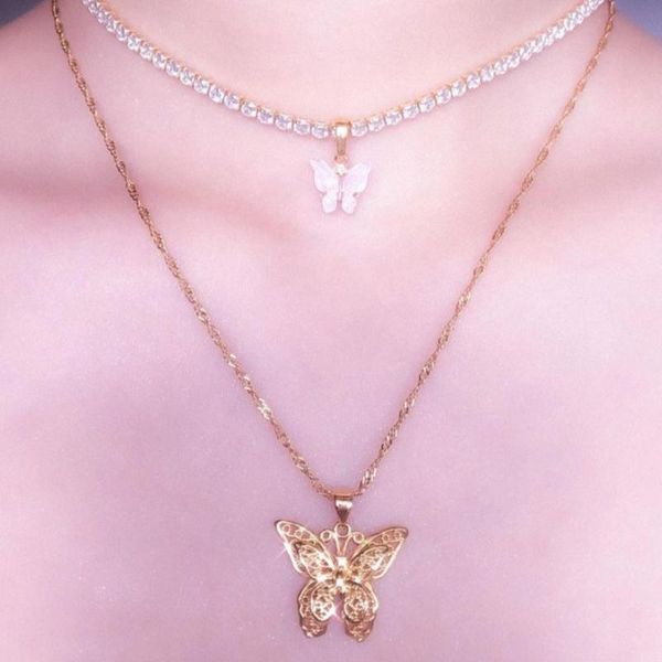 chains vintage multilayer hollow butterfly pendant necklace for women shiny crystal tennis chain chic jewelry party gift, Silver
chains vintage multilayer hollow butterfly pendant necklace for women shiny crystal tennis chain chic jewelry party gift, Silver