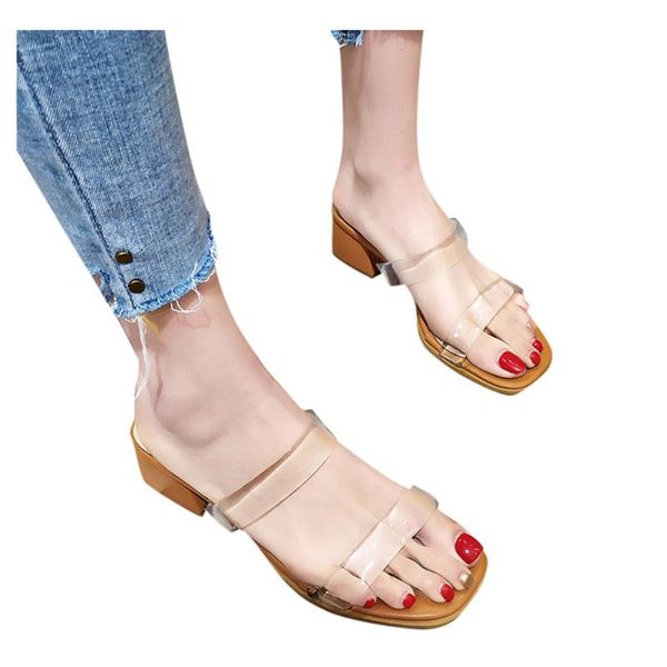 slippers women wear fashion wild summer transparent thick with lazy women's shoes, Black
slippers women wear fashion wild summer transparent thick with lazy women's shoes, Black