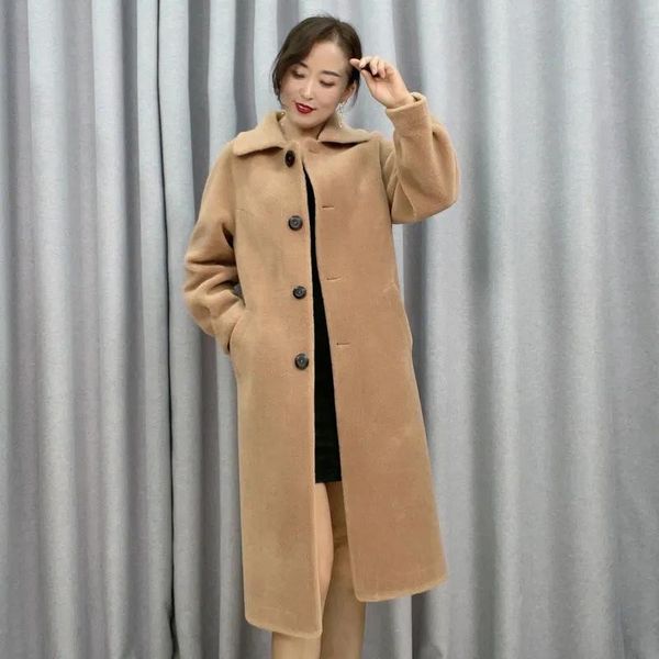 women's wool & blends 2021 autumn winter women real fur one mid-length coat female loose plus size small grain velvet buttons jacket a5, Black
women's wool & blends 2021 autumn winter women real fur one mid-length coat female loose plus size small grain velvet buttons jacket a5, Black