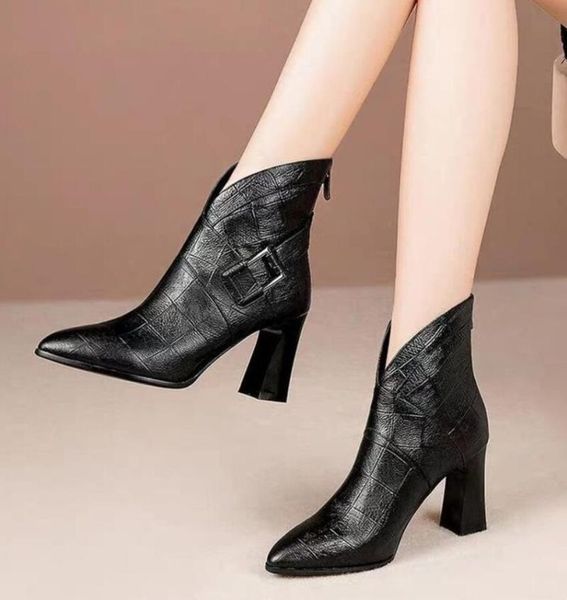 boots autumn for women pu leather ankle ladies high heels shoes female motorcycle botaa, Black
boots autumn for women pu leather ankle ladies high heels shoes female motorcycle botaa, Black