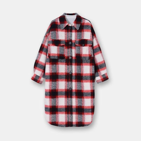 women's wool & blends women wollen trench blend coat 2021 autumn and winter red plaid woolen, Black
women's wool & blends women wollen trench blend coat 2021 autumn and winter red plaid woolen, Black