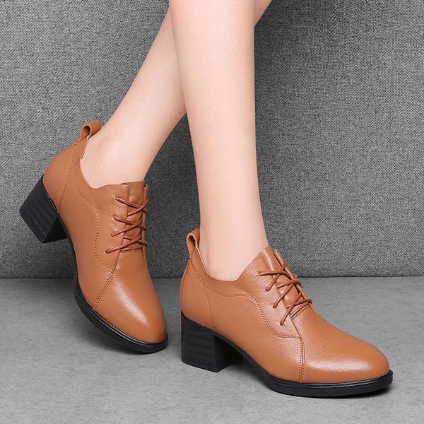 dress shoes genuine leather casual single thick heel platform women's spring autumn 2021 ladies mid-heel daily, Black
dress shoes genuine leather casual single thick heel platform women's spring autumn 2021 ladies mid-heel daily, Black