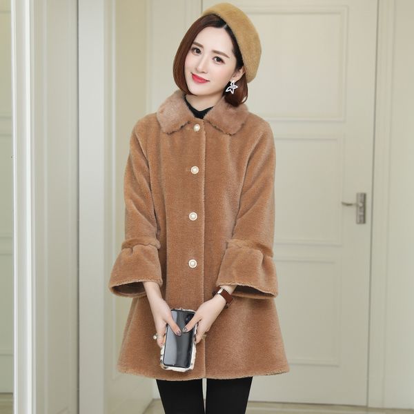 real fur collar wool jacket autumn winter coat clothes korean vintage sheep shearling women zt3748, Black
real fur collar wool jacket autumn winter coat clothes korean vintage sheep shearling women zt3748, Black