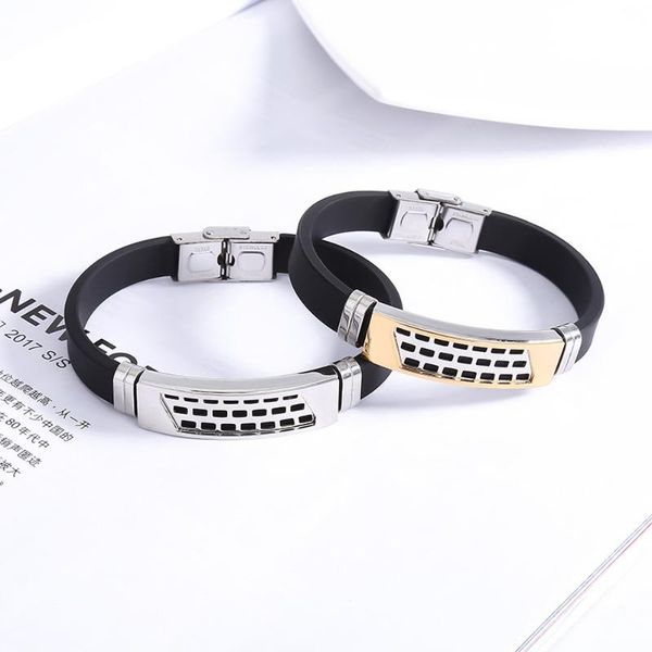 casual silicone stainless steel bracelet black men leather braided personality titanium jewelry bangle
casual silicone stainless steel bracelet black men leather braided personality titanium jewelry bangle