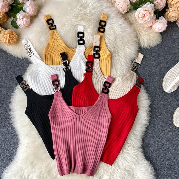women's vests gagarich korean ins off shoulder sleeveless camis women v neck knit pit design mutlicolor tank slim wild vest short, Black;white
women's vests gagarich korean ins off shoulder sleeveless camis women v neck knit pit design mutlicolor tank slim wild vest short, Black;white