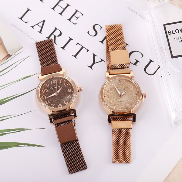 new arrive crystal shiny watches ultra-thin ladies clock women magnetic mesh stainless steel strap elegant rhinestone diamond rose gold wris, Slivery;brown
new arrive crystal shiny watches ultra-thin ladies clock women magnetic mesh stainless steel strap elegant rhinestone diamond rose gold wris, Slivery;brown