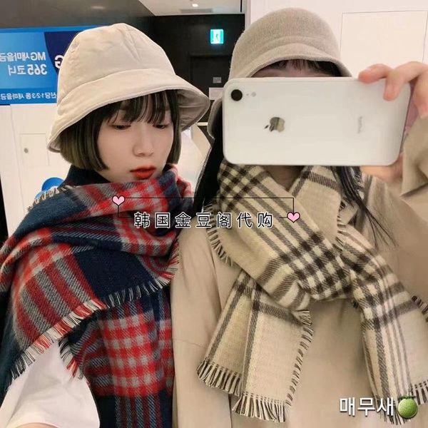 scarves double face scarf shawl dual purpose female winter warm plaid student short beard bib, Blue;gray
scarves double face scarf shawl dual purpose female winter warm plaid student short beard bib, Blue;gray