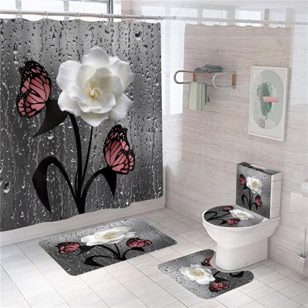 shower curtains rose print 3d curtain waterproof polyester bathroom anti-slip bath mat set toilet rugs carpet home decor
shower curtains rose print 3d curtain waterproof polyester bathroom anti-slip bath mat set toilet rugs carpet home decor