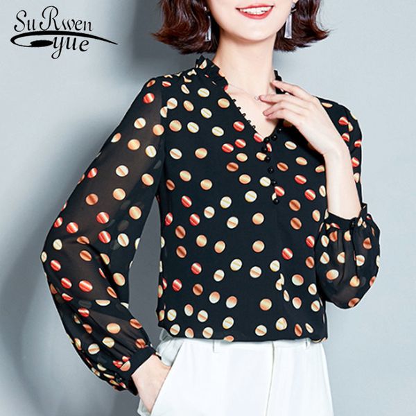 autumn korean slim women chiffon shirt casual printed black clothing v-neck fashion long sleeve 6237 50 210508, White
autumn korean slim women chiffon shirt casual printed black clothing v-neck fashion long sleeve 6237 50 210508, White